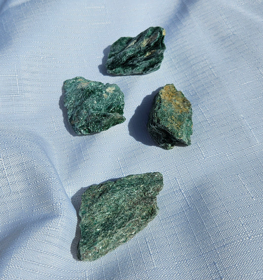 Raw green crystal sold at Mind Soul Sync crystal shop in Australia.