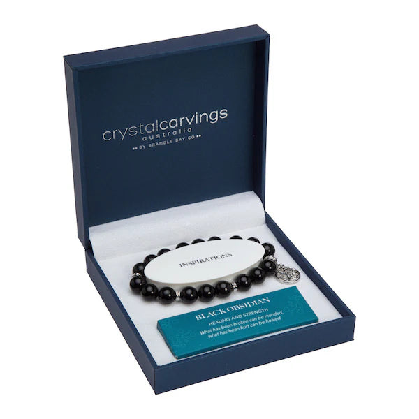 black obsidian crystal bracelet