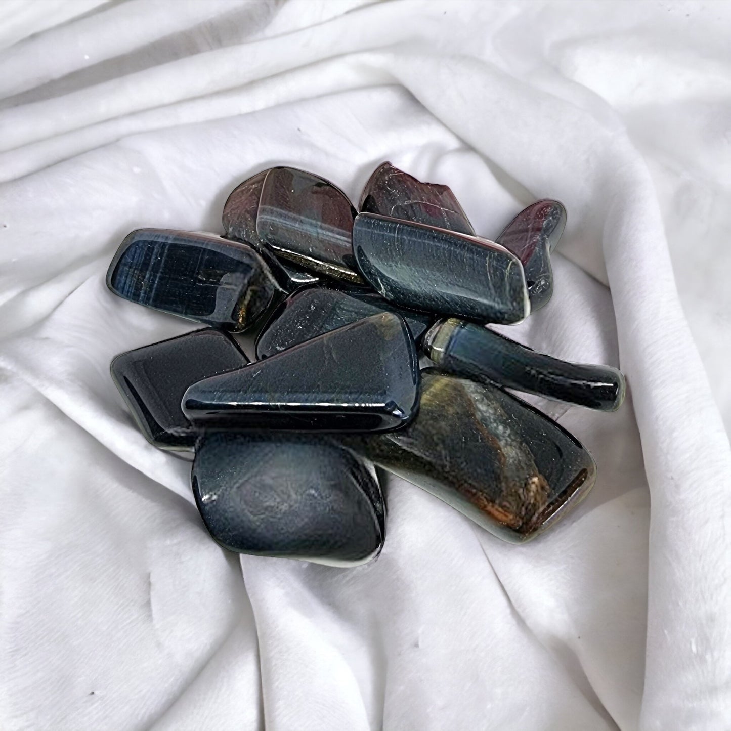Hawk's Eye crystal tumble for protection, insight, and grounding | Buy crystals online Australia