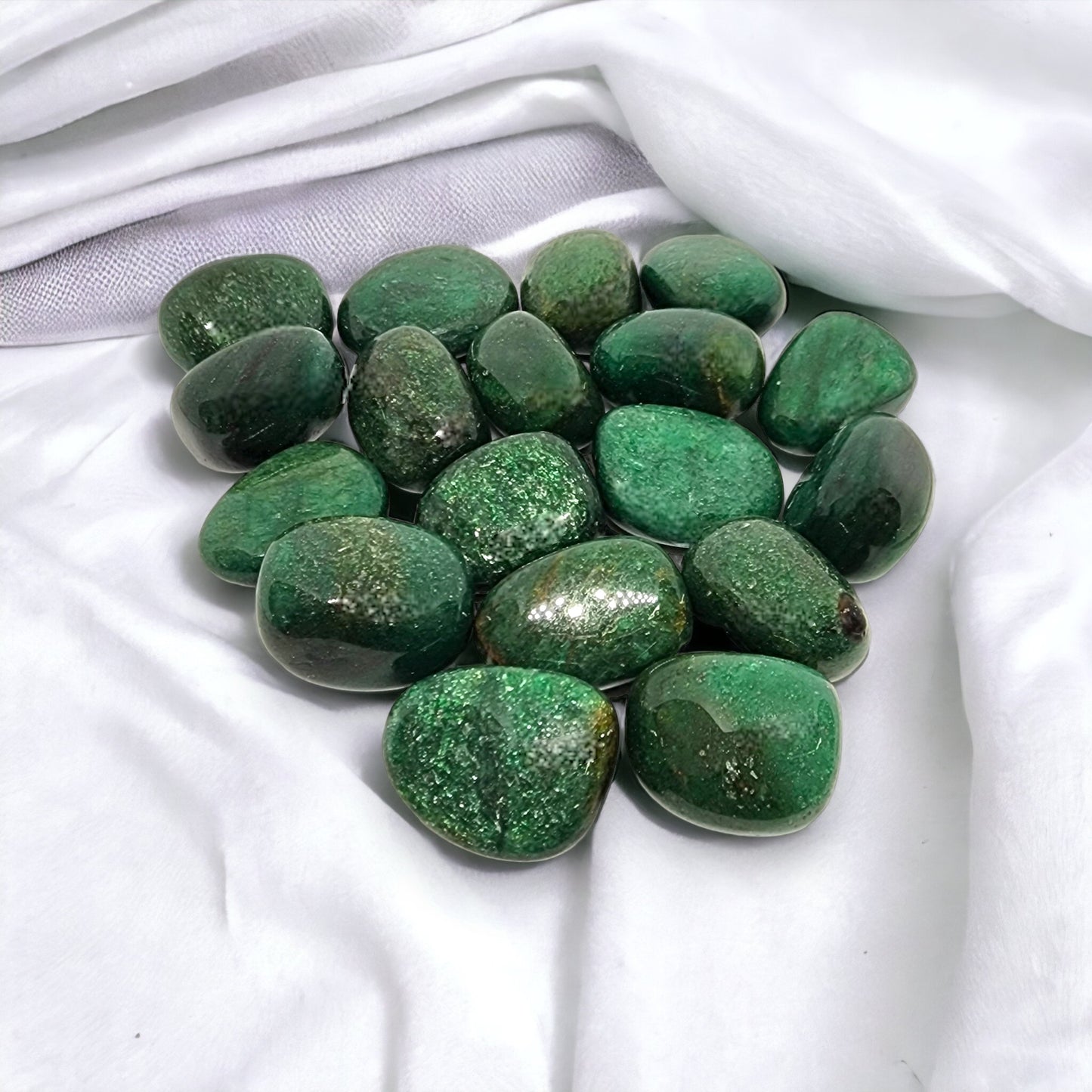 Fuchsite crystal tumble for heart chakra and emotional healing | Buy healing crystals online Australia