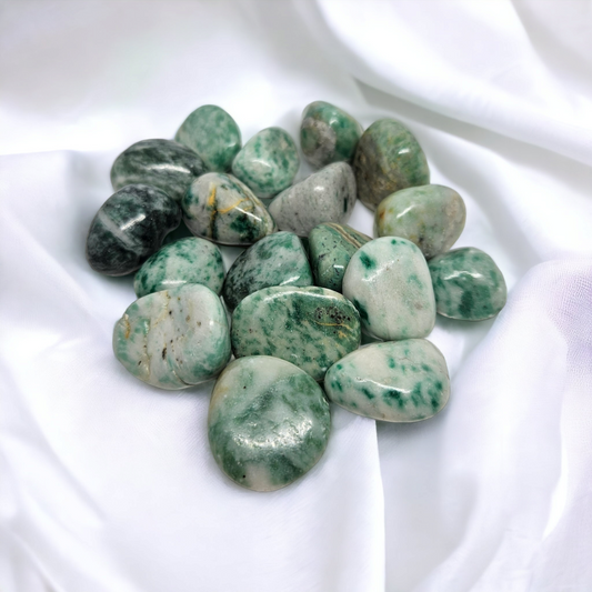Jade Lushan crystal tumble for emotional healing, balance, and prosperity | Buy crystals online Australia