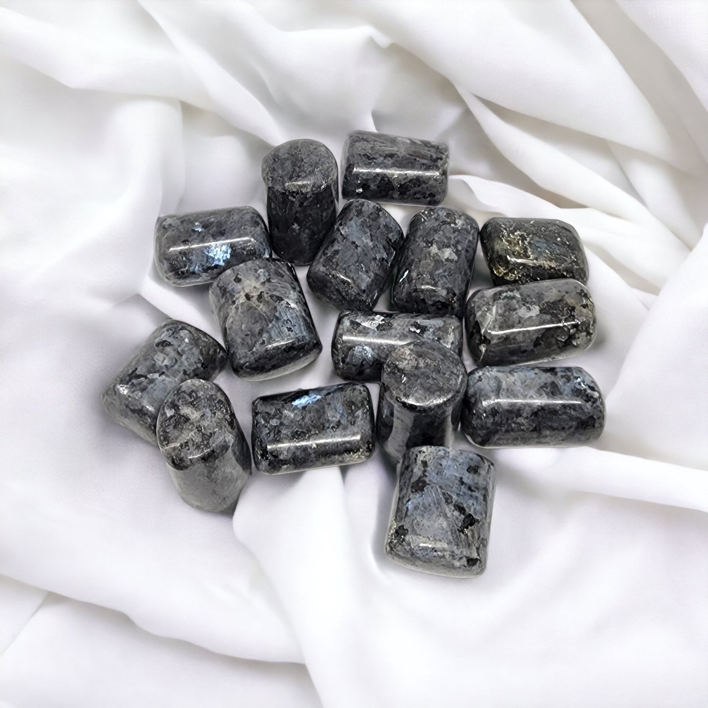 Larvikite tumble crystal for grounding, spiritual growth, and psychic protection | Buy Larvikite crystals online Australia