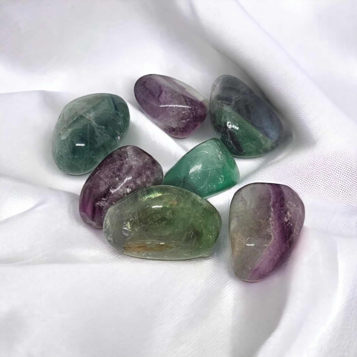 Rainbow Fluorite Tumble stone for clarity, focus, and healing | Buy Rainbow Fluorite crystals online in Australia for chakra balancing