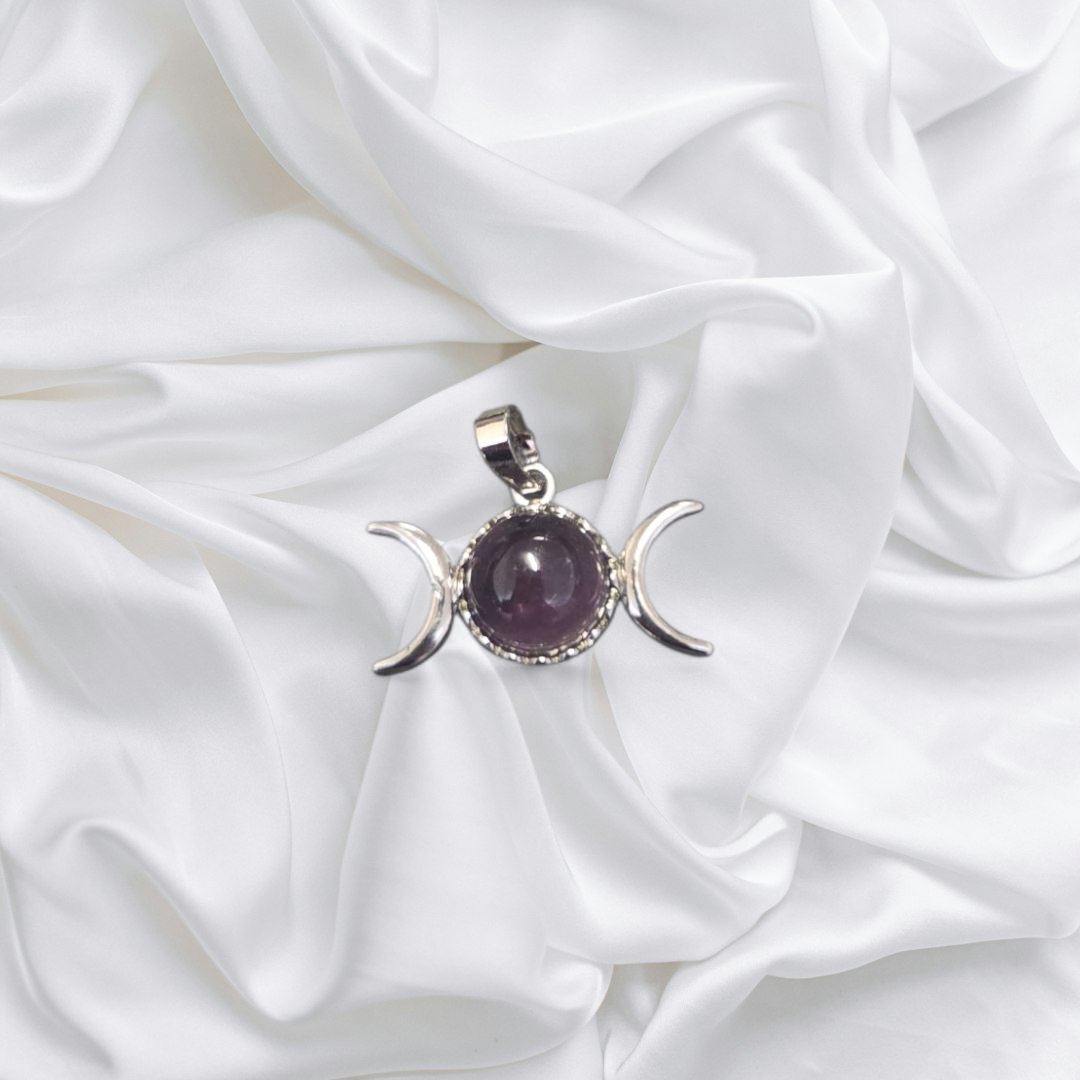 Triple Moon Amethyst Pendant