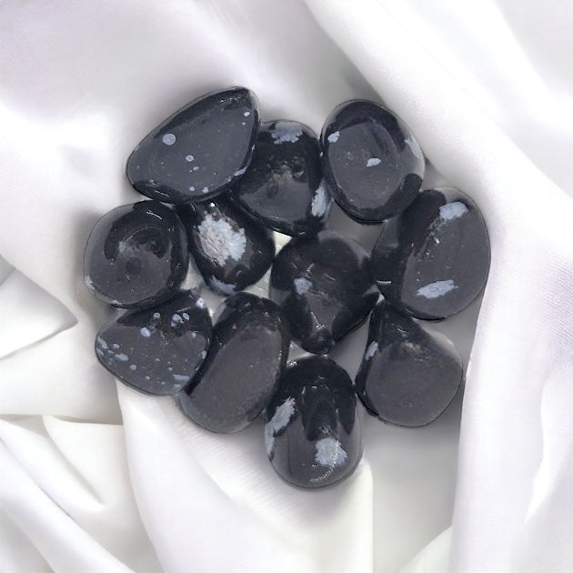 Snowflake Obsidian Tumbles for protection, emotional healing, and balance | Shop Snowflake Obsidian crystals in Australia for peace and tranquility