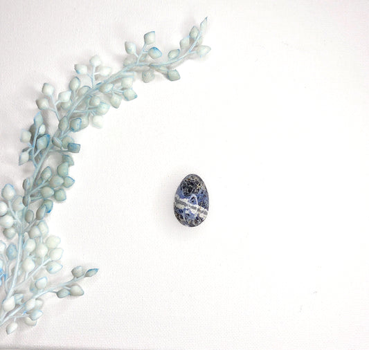 Sodalite Crystal Egg for Healing and Meditation | Blue Gemstone for Calm & Intuition