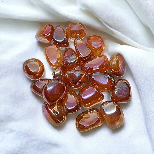 Sunset Aura Quartz Tumbles for energy healing, emotional balance, and spiritual growth | Buy Sunset Aura Quartz crystals online in Australia for soothing vibrations and vibrant energy