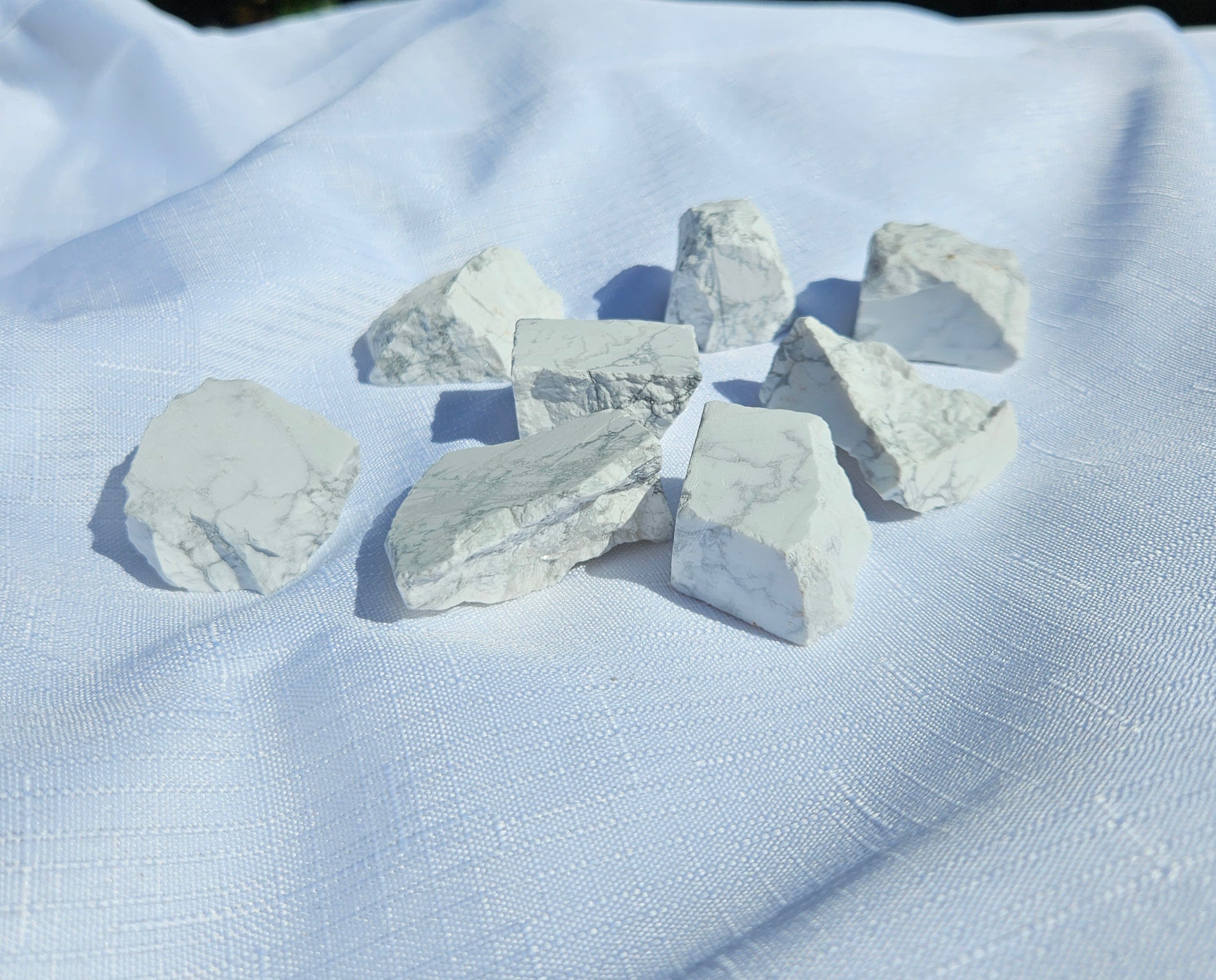 White Howlite Raw Crystal | Calming Stone for Stress Relief and Emotional Balance