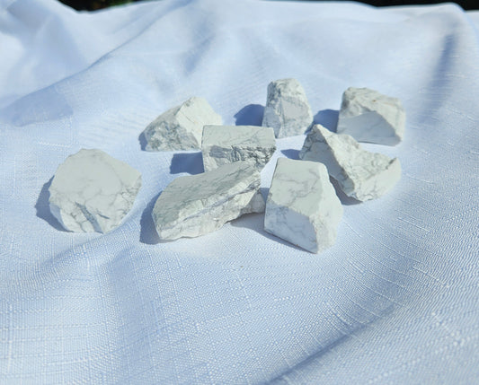 White Howlite Raw Crystal | Calming Stone for Stress Relief and Emotional Balance
