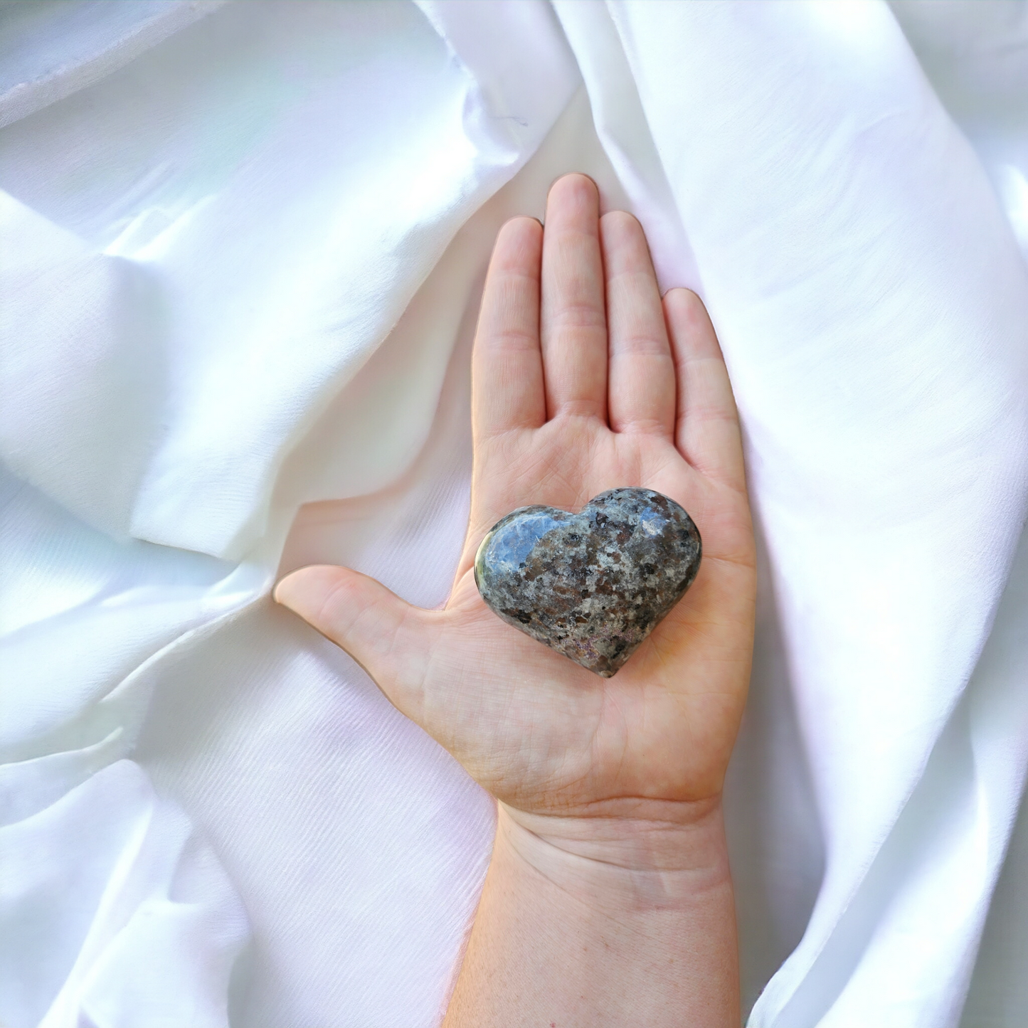 Yooperlite Heart Crystal | Unique Fluorescent Healing Stone for Emotional Balance