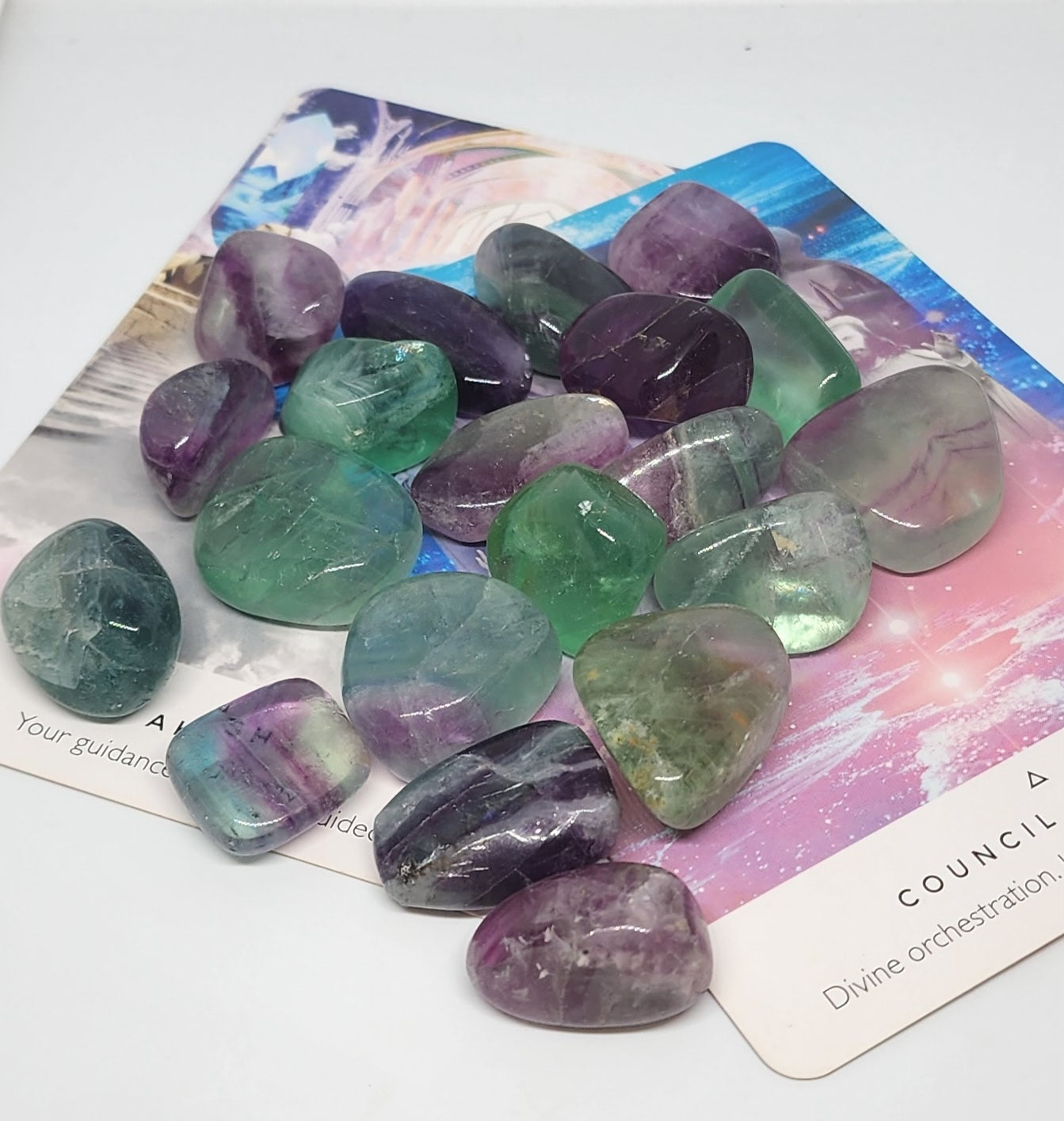 buy rainbow fluorite crystal tumbles in sydney nsw.