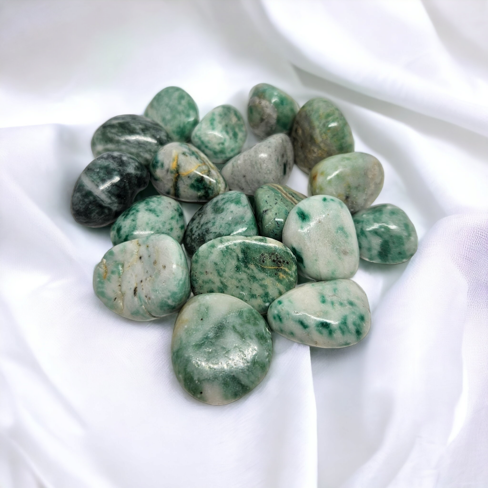 Green jade crystal sold at Mind Soul Sync crystal shop in Australia.