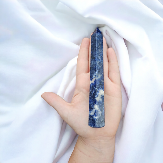 Sodalite crystal wand for healing sold at Mind Soul Sync crystal shop near Sydney Australia.
