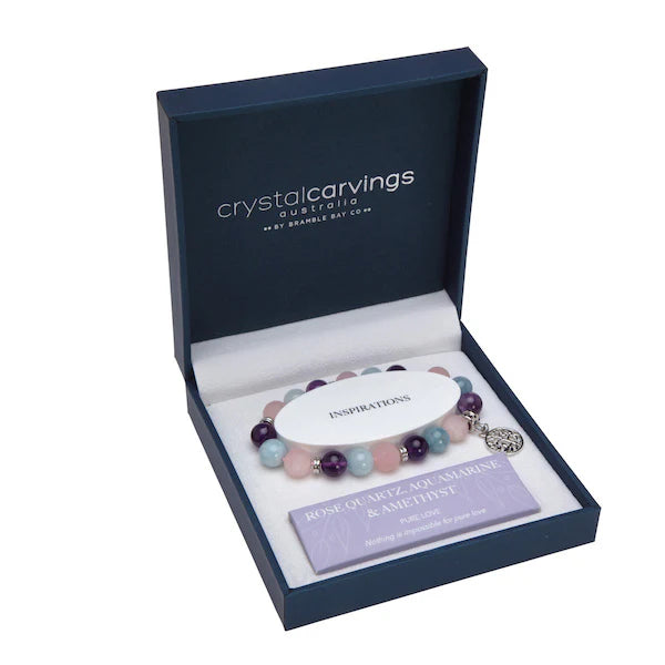 aquamarine, rose quartz amethyst crystal jewellery