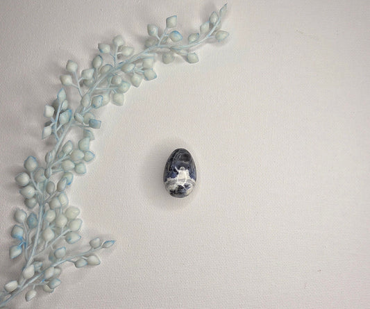 blue crystal sodalite egg from crystal shop in australia