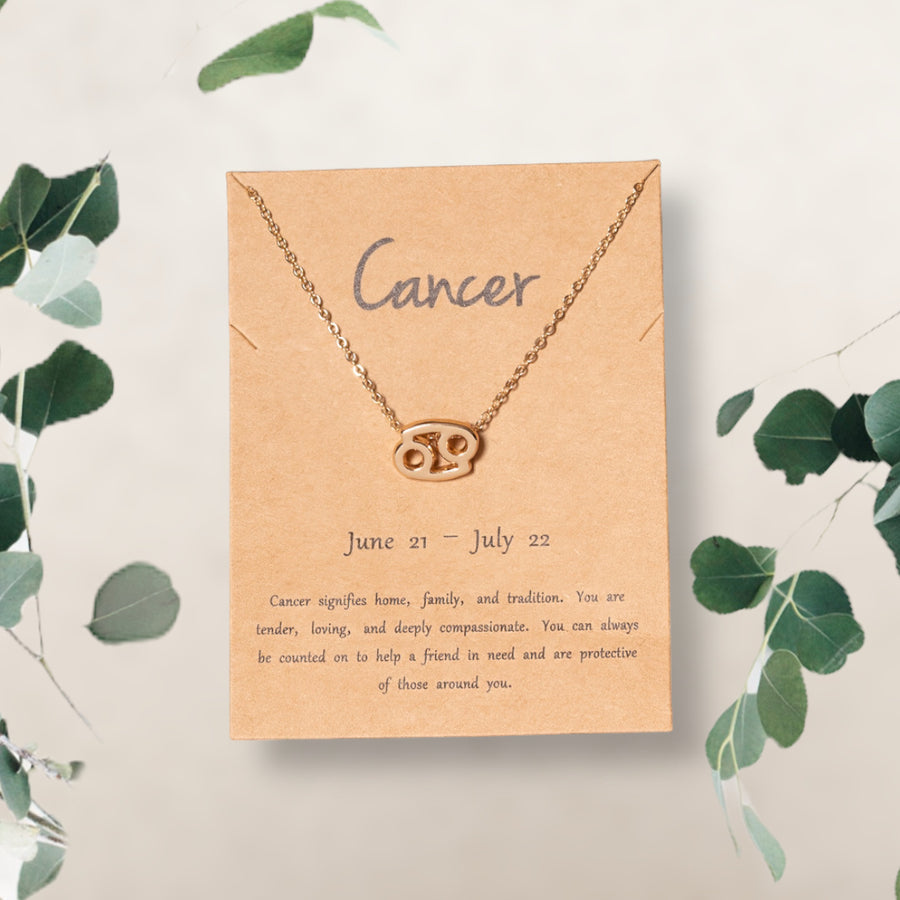 Cancer Zodiac Necklace – Elegant and nurturing design representing the intuitive, emotional, and protective nature of Cancer. A meaningful jewellery piece for those born under the Cancer star sign, perfect for celebrating sensitivity, loyalty, and inner strength