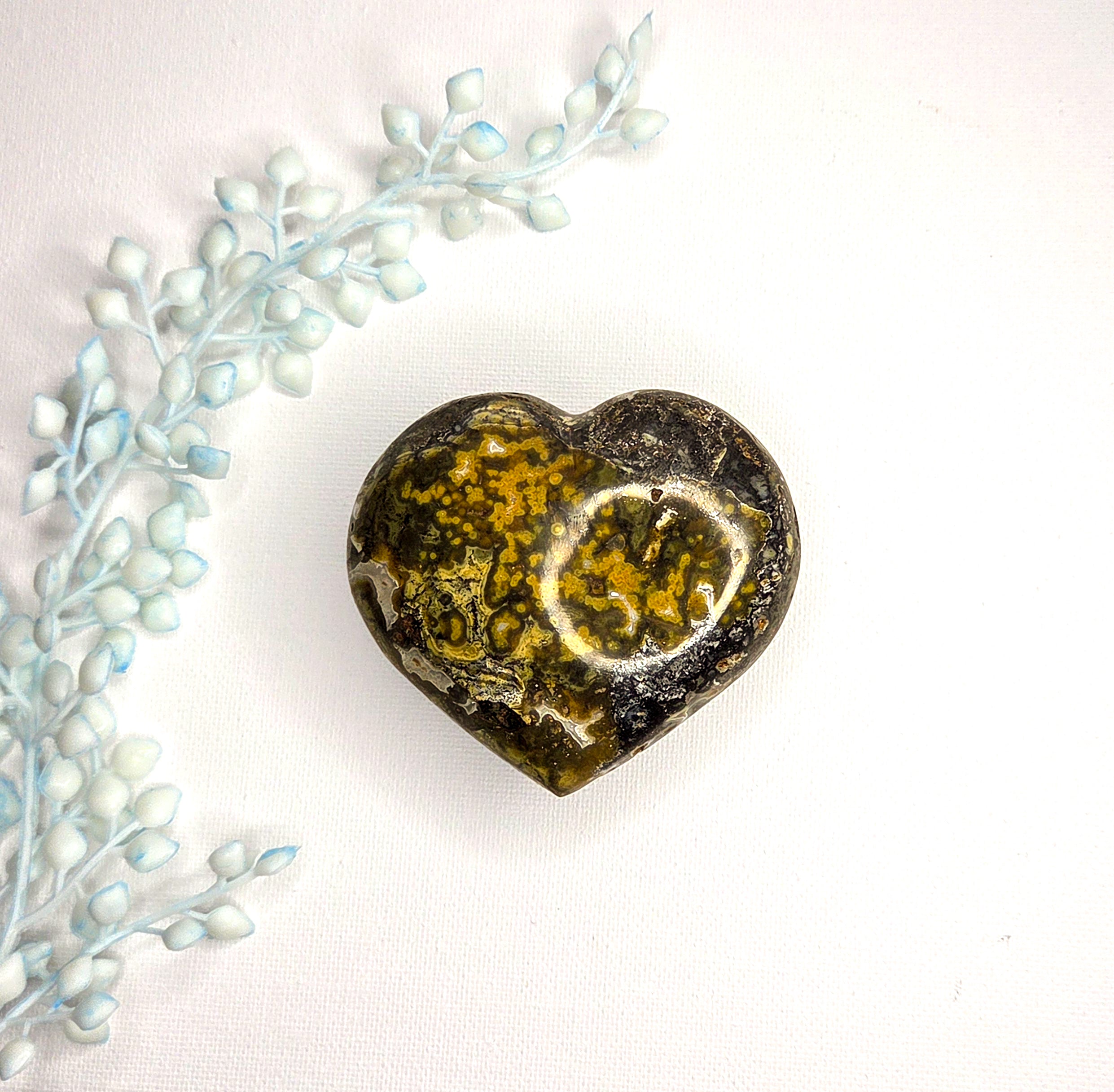 Ocean Jasper Heart for Emotional Healing & Balance | Buy Crystal Hearts Online Australia
