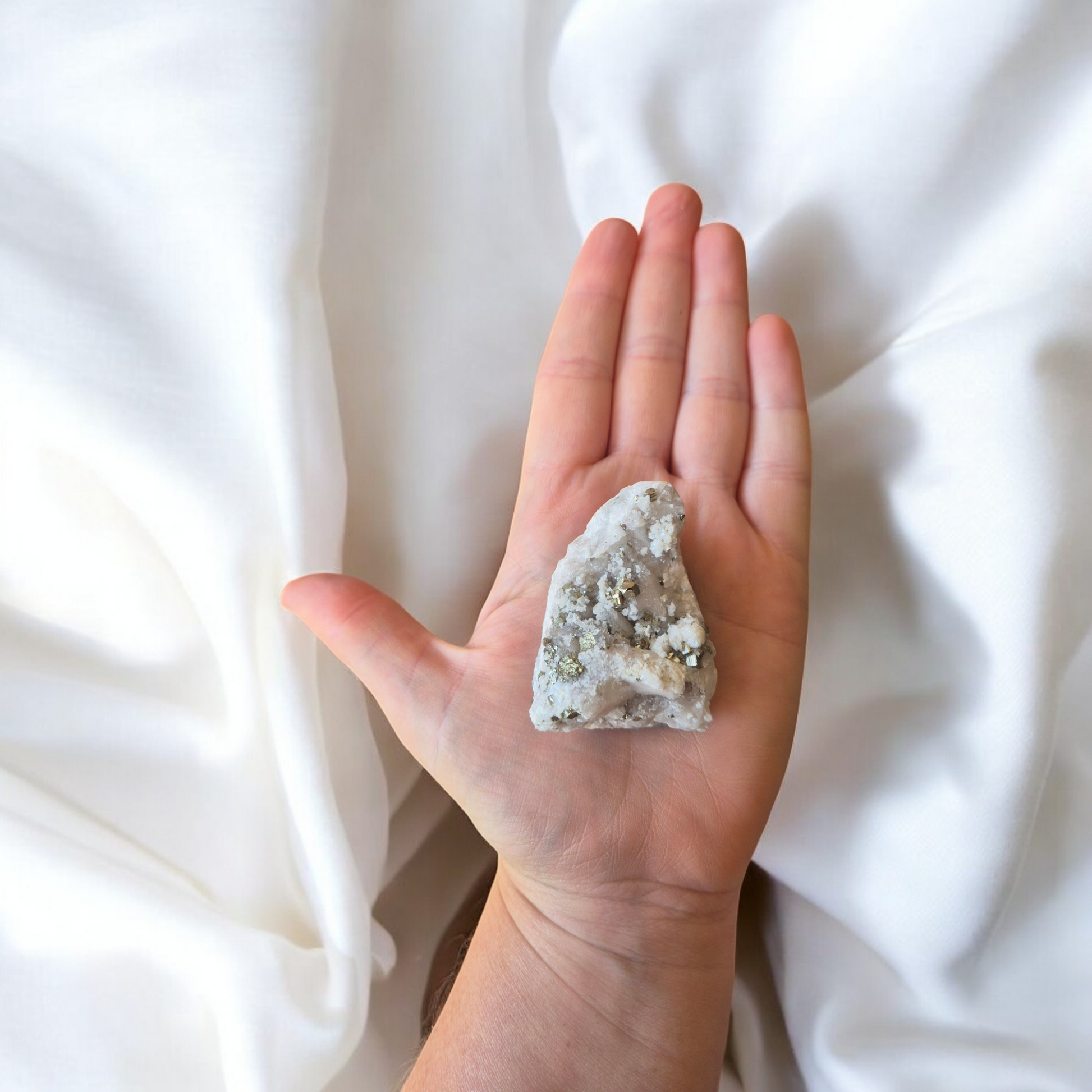 Quartz Cluster with Pyrite | Natural Healing Crystal for Abundance, Protection, and Energy Amplification

