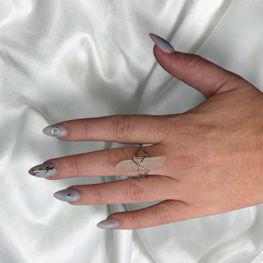 Adjustable Clear Quartz Ring | Adjustable