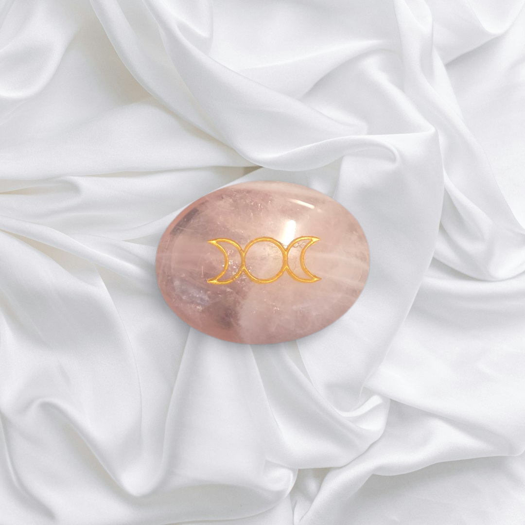 Rose Quartz Stone | Triple Moon