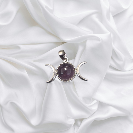 Triple Moon Amethyst Pendant
