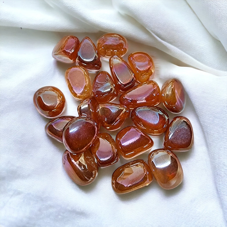 Sunset Aura Quartz Tumbles for energy healing, emotional balance, and spiritual growth | Buy Sunset Aura Quartz crystals online in Australia for soothing vibrations and vibrant energy