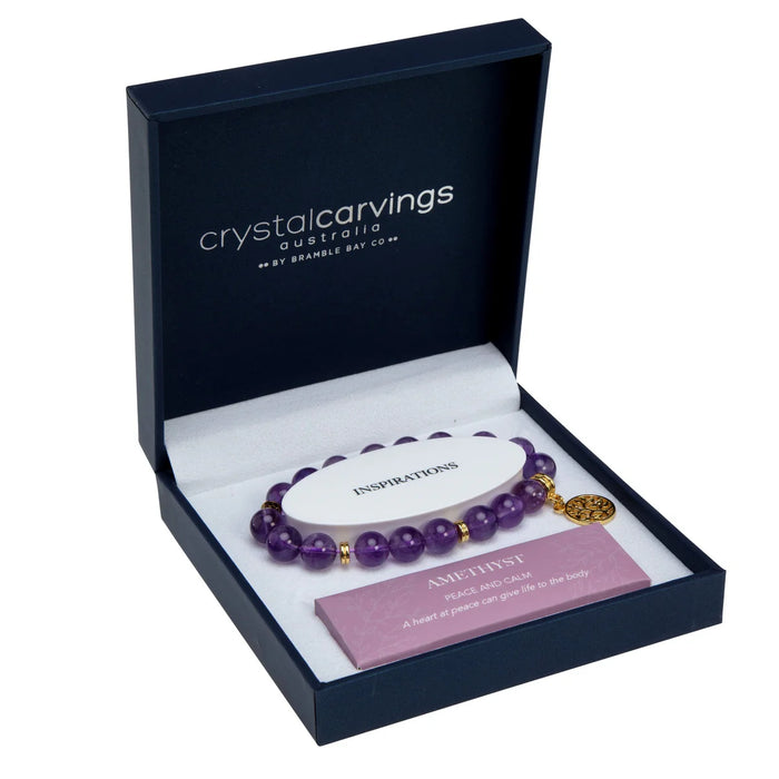Amethyst Tree Of Life Gold Charm Bracelet
