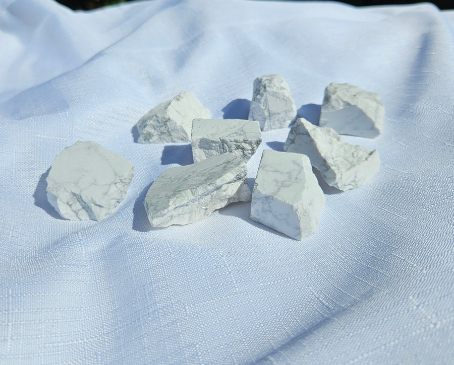 White Howlite Raw Crystal | Calming Stone for Stress Relief and Emotional Balance

